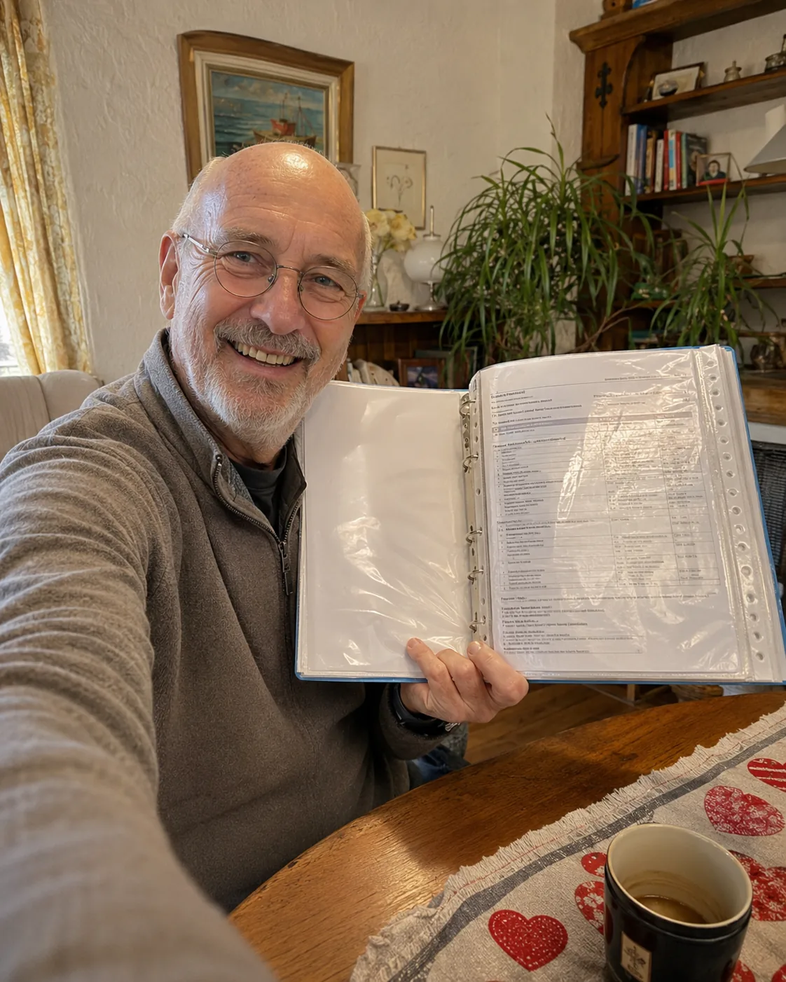 Daniel R. présentant son dossier EHPAD rempli